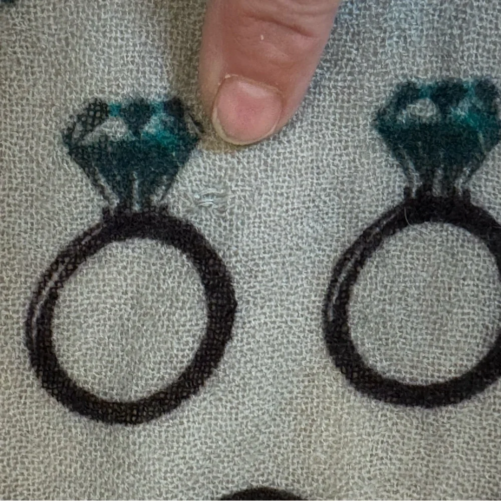 YARNZ Diamond Ring Pattern Cashmere Wool Oversized Scarf Wrap Grey Teal Brown